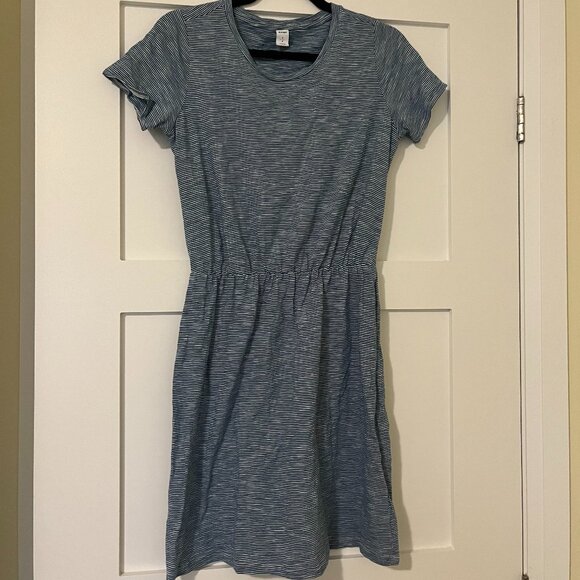 Old Navy Waist-Defined Blue and White Stripe T-Shirt Dress - Picture 1 of 2